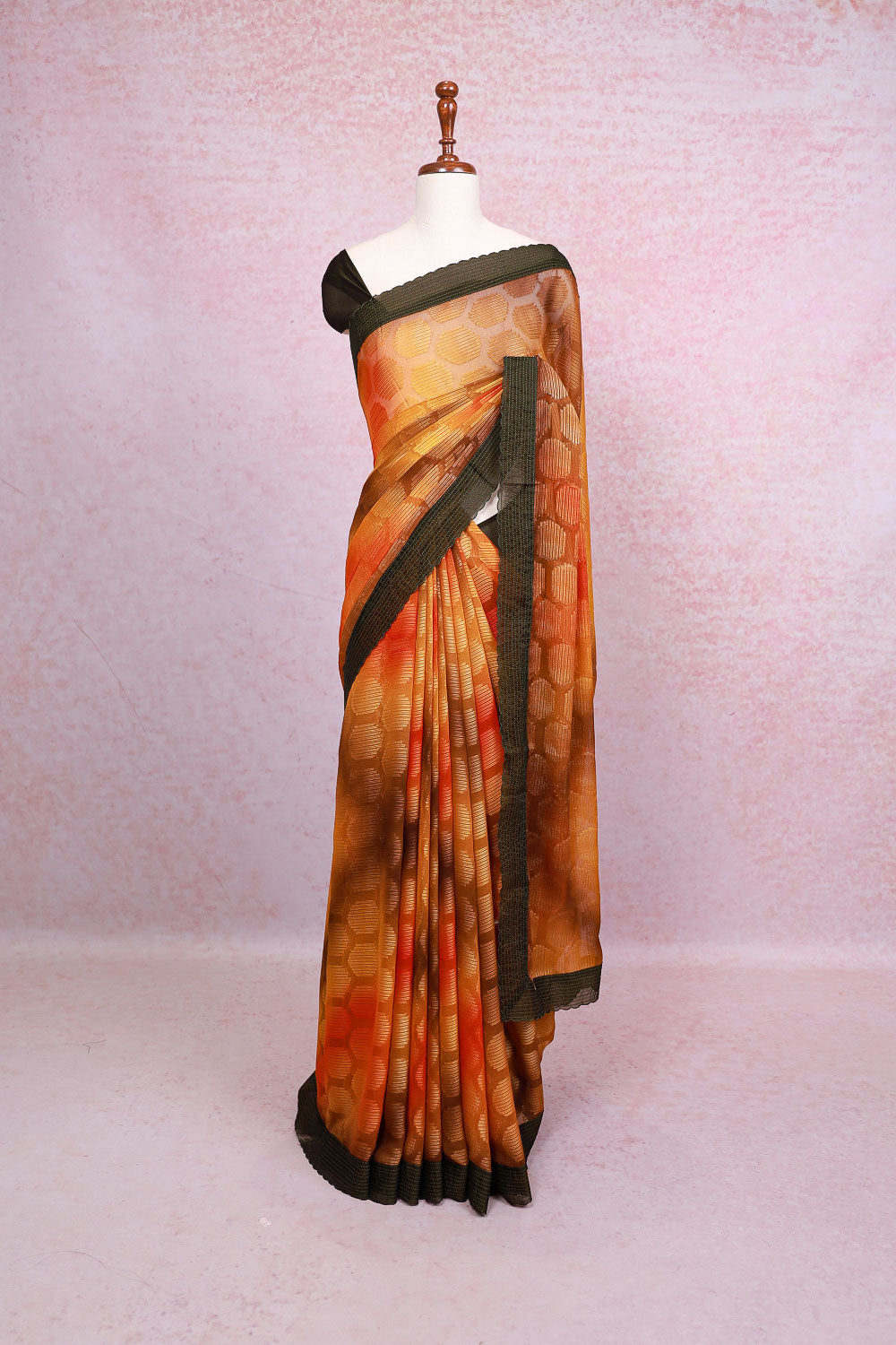 Mustard Yellow Chiffon Saree - Seematti