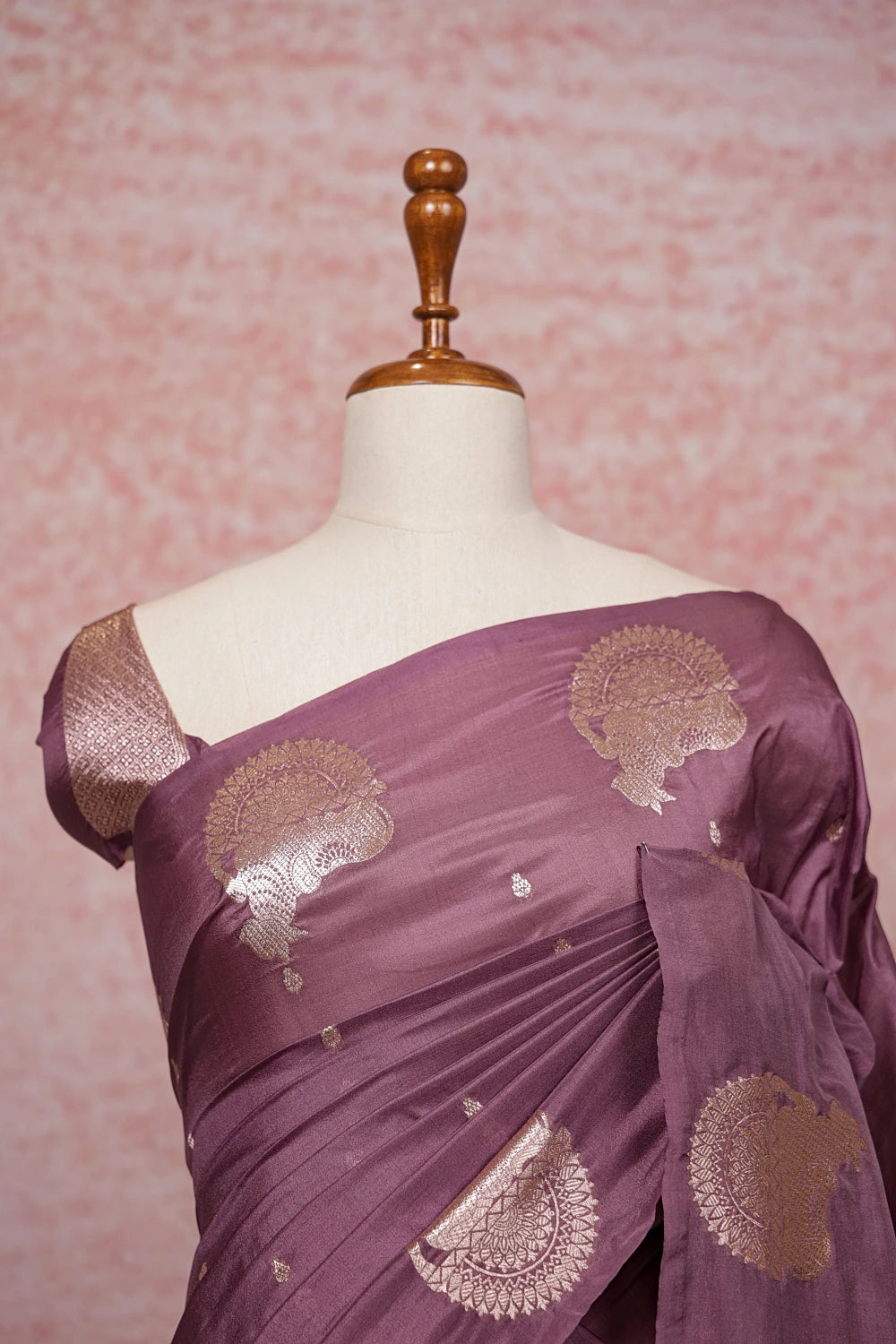 Twilight Lavender Semi Banarasi Saree