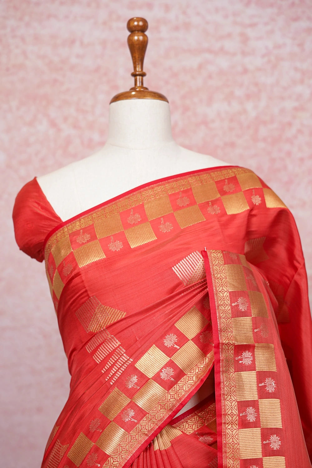 Orange Semi Tussar Saree