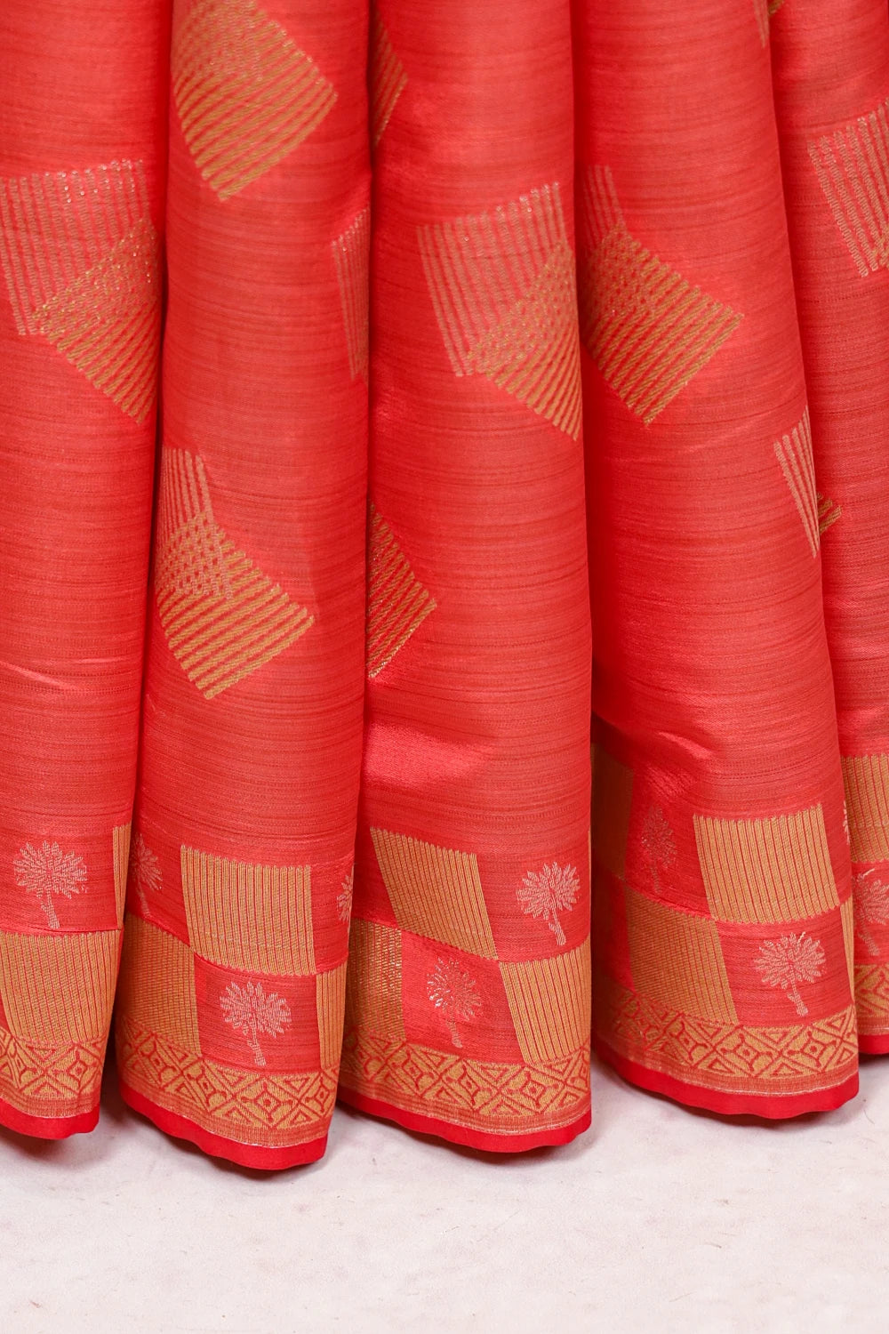 Orange Semi Tussar Saree