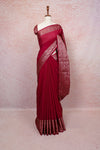 Wine Red Semi Banarasi Saree