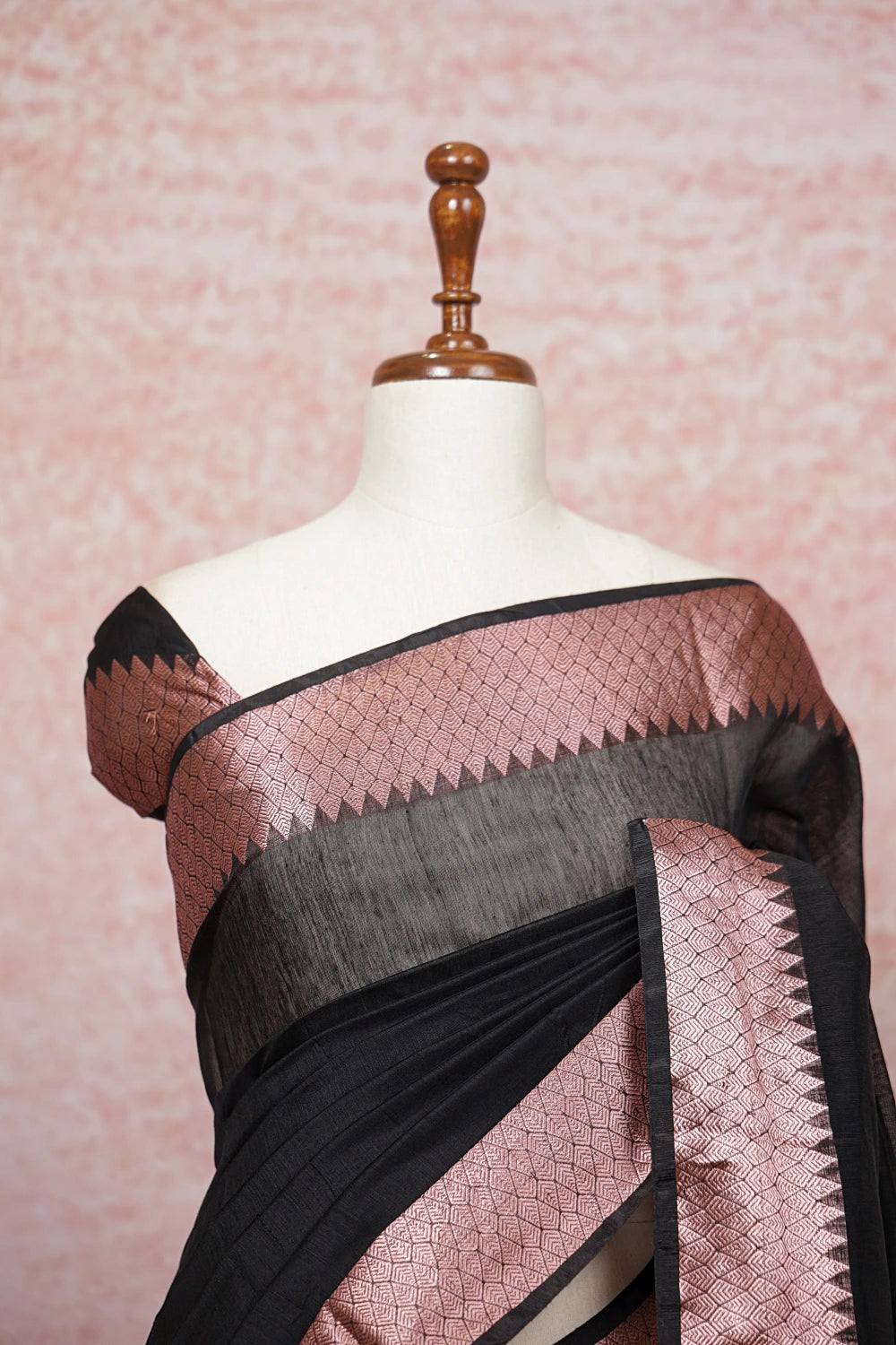 Black Cotton Silk Saree