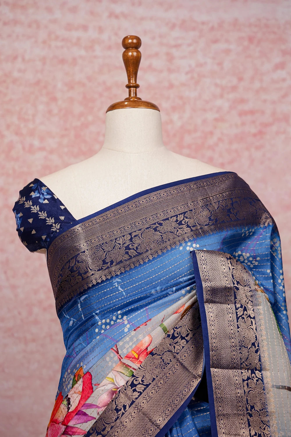 Blue Semi Silk Saree