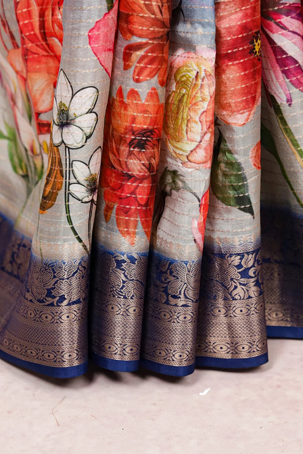 Blue Semi Silk Saree