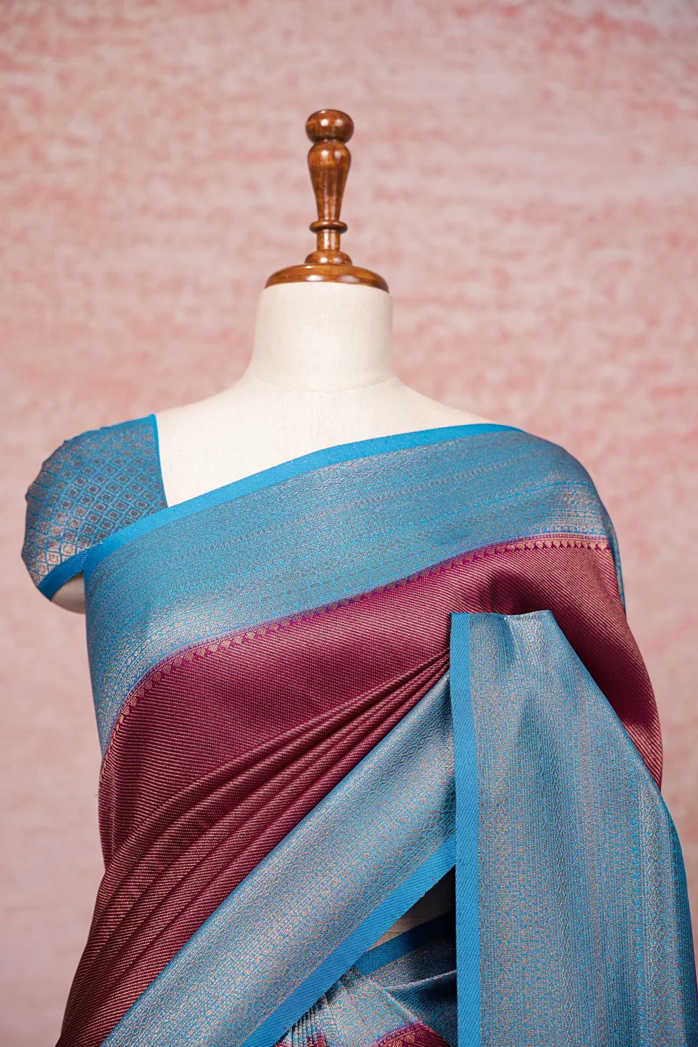 Wine Color Kubera Silk Saree