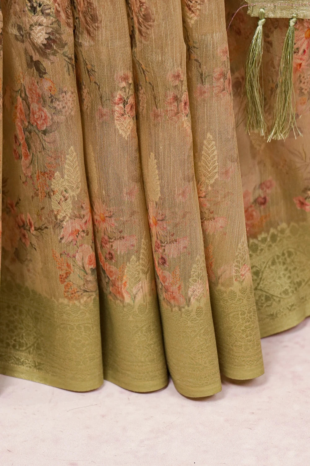 Golden Semi Tissue Saree
