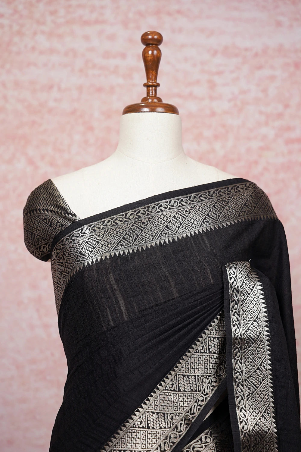 Black Semi Banarasi Saree