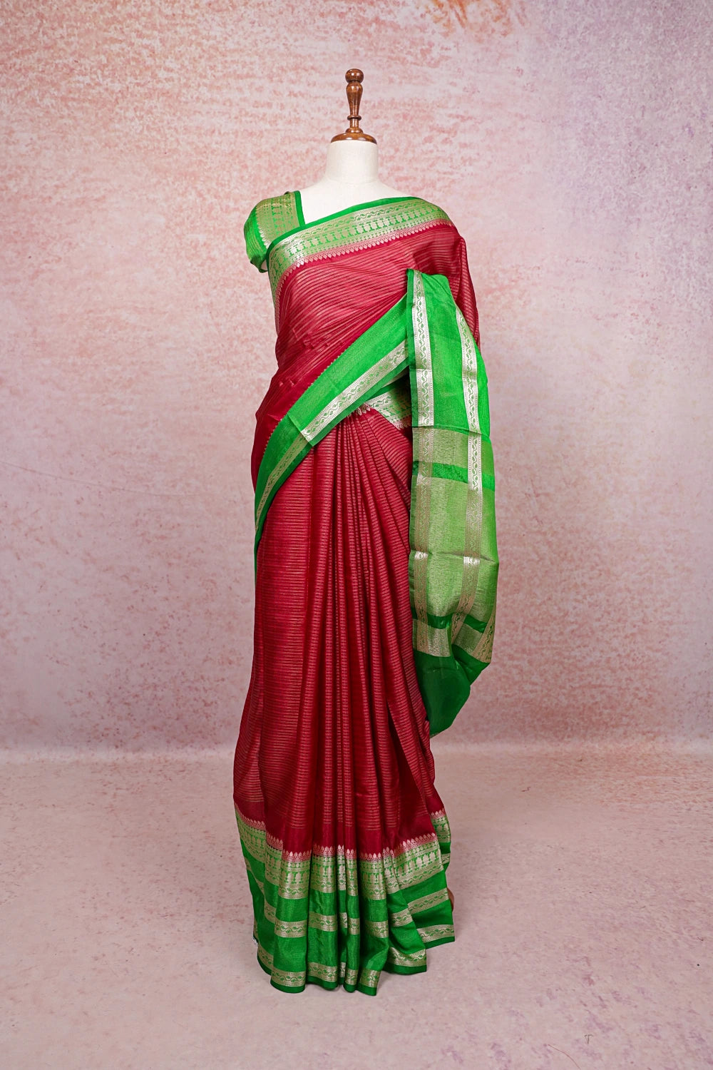 Maroon Tissue Silk Saree