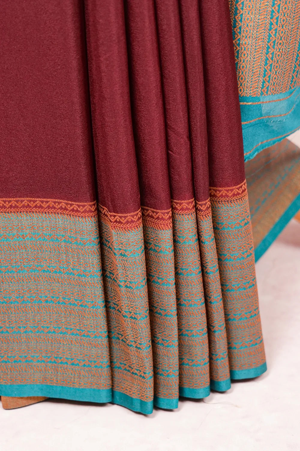 Brown Semi Banarasi Saree