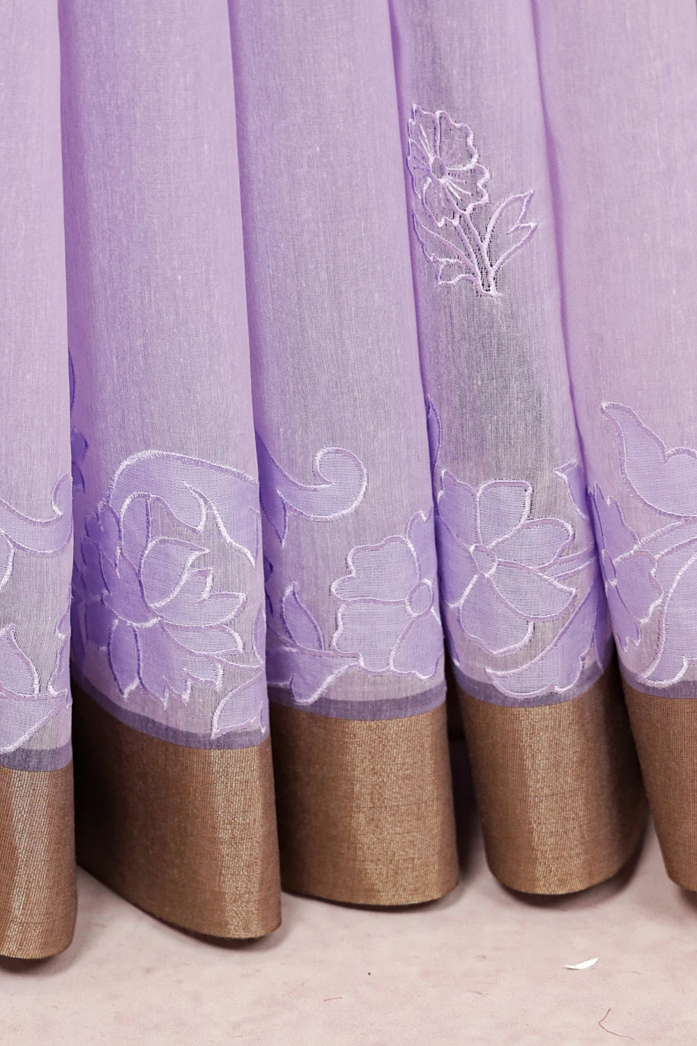 Lavender Semi Chanderi Saree