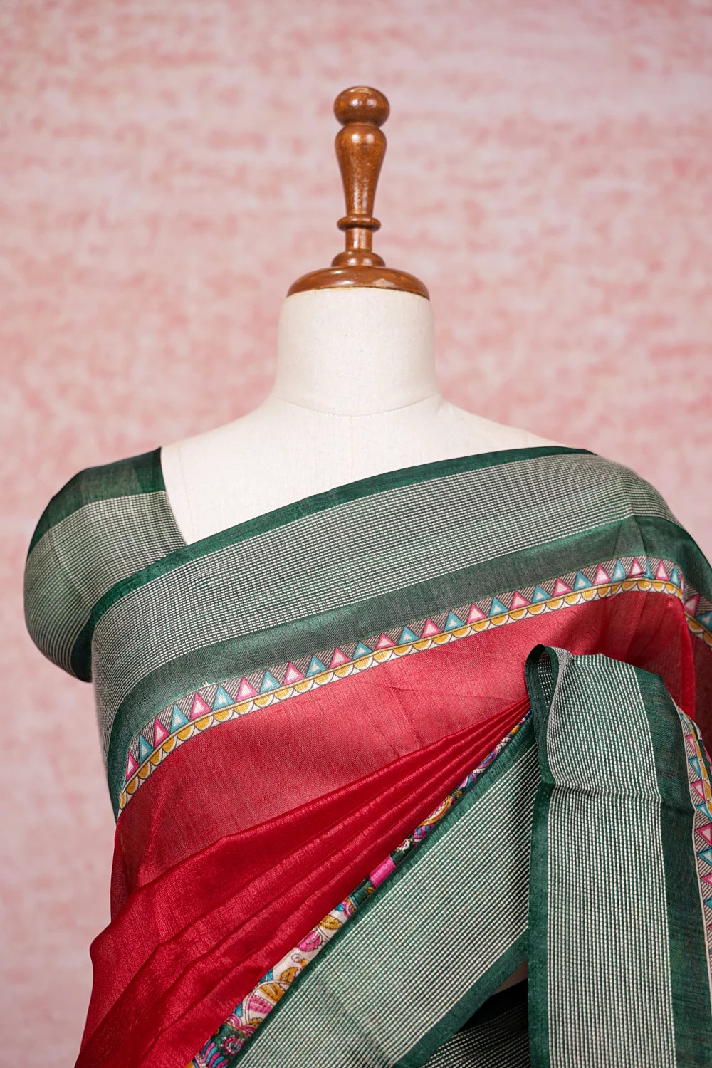 Reddish Maroon Synthetic Cotton Saree