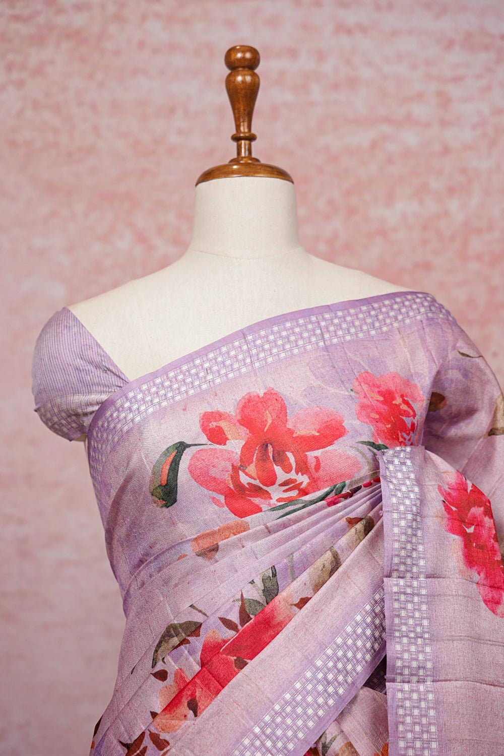 Lavender Semi Silk Saree
