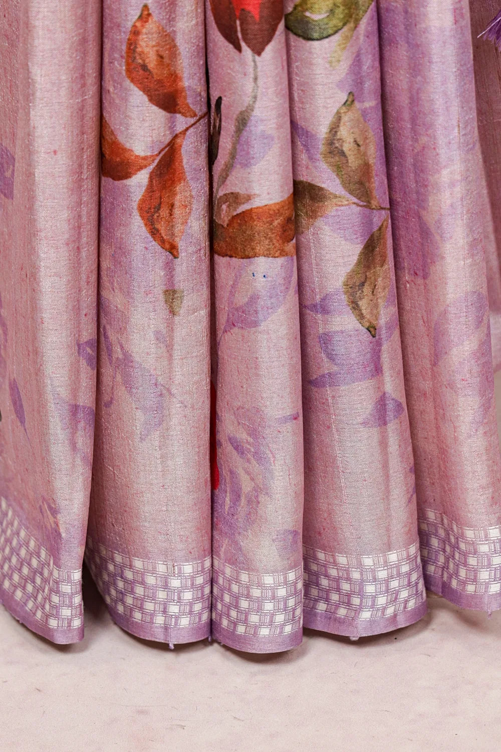 Lavender Semi Silk Saree