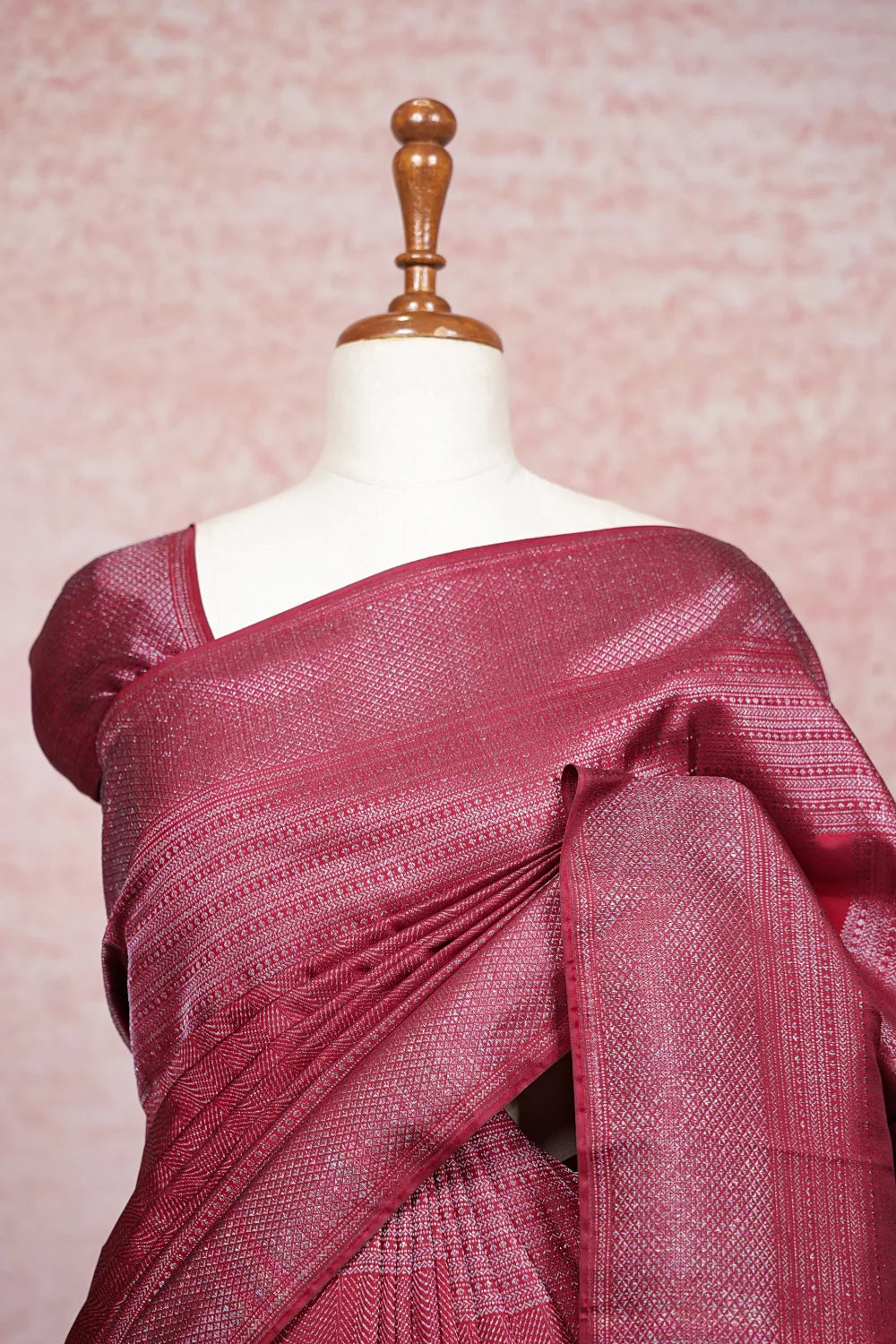Beetroot Color Kancheepuram Silk Saree