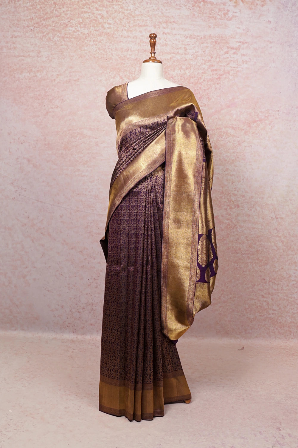 Violet Kancheepuram Silk Saree