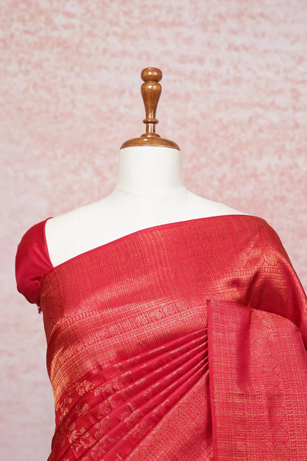 Reddish Maroon Kancheepuram Silk Saree