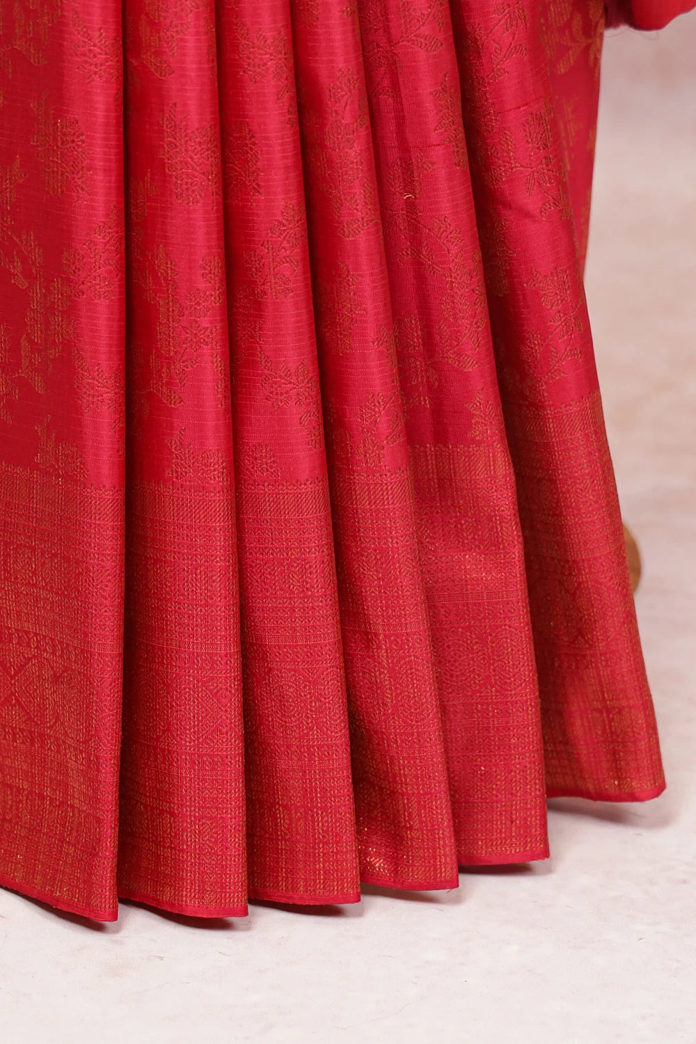 Reddish Maroon Kancheepuram Silk Saree