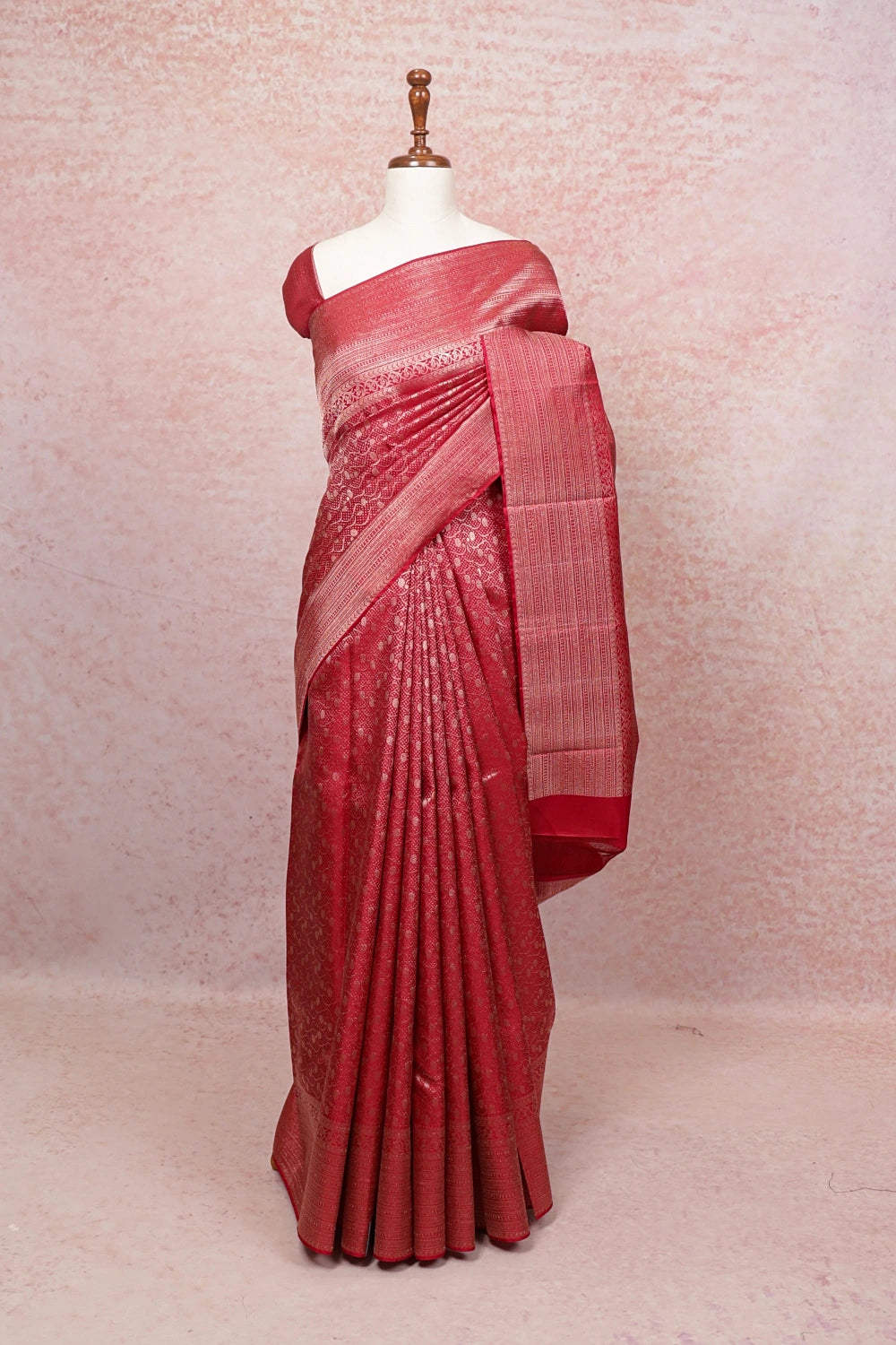 Reddish Maroon Kancheepuram Silk Saree