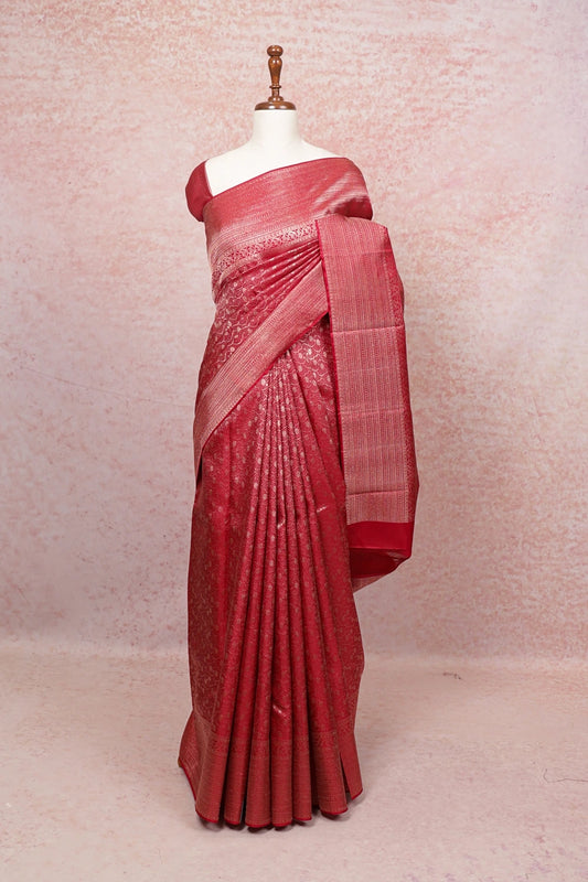 Reddish Maroon Kancheepuram Silk Saree