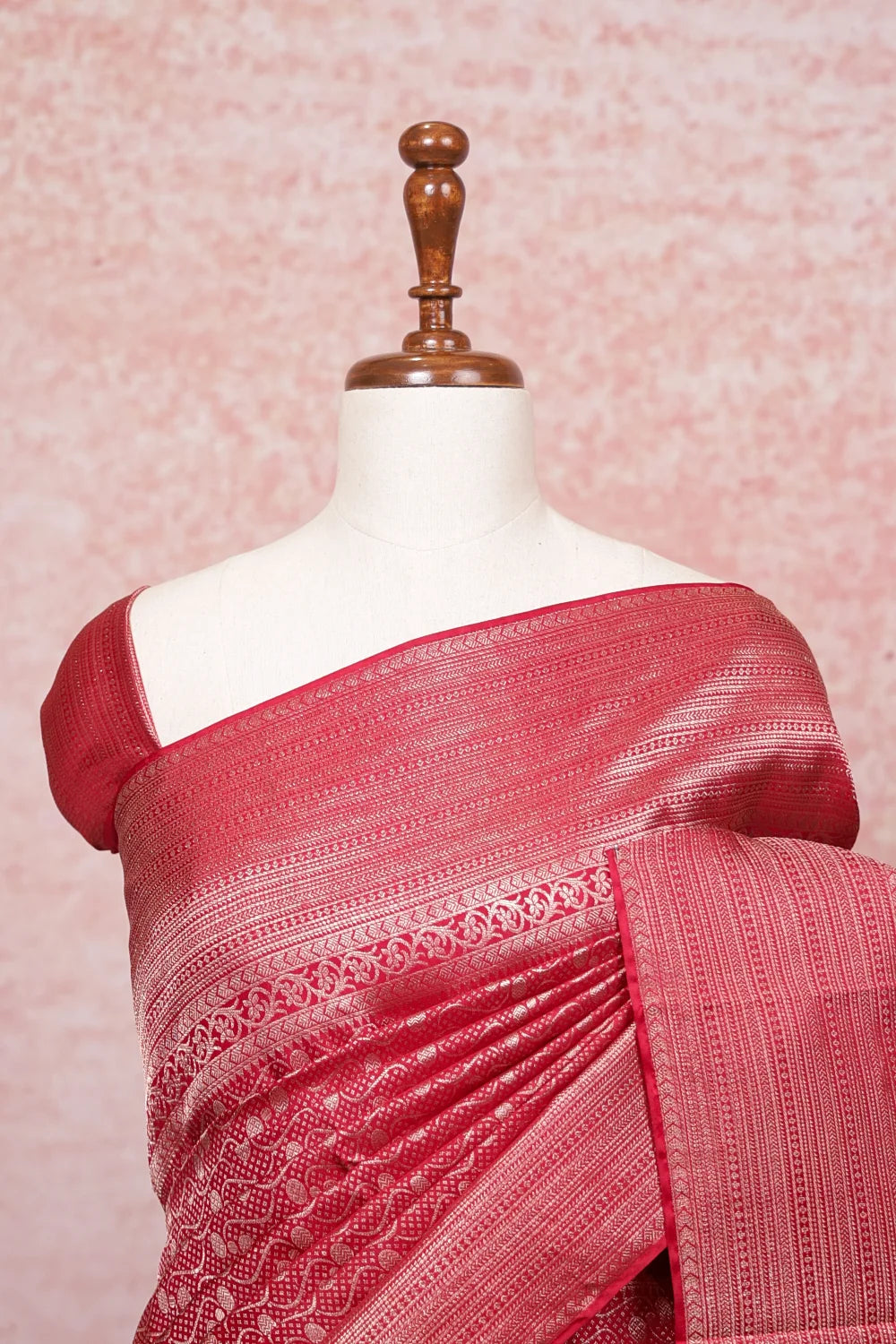 Reddish Maroon Kancheepuram Silk Saree