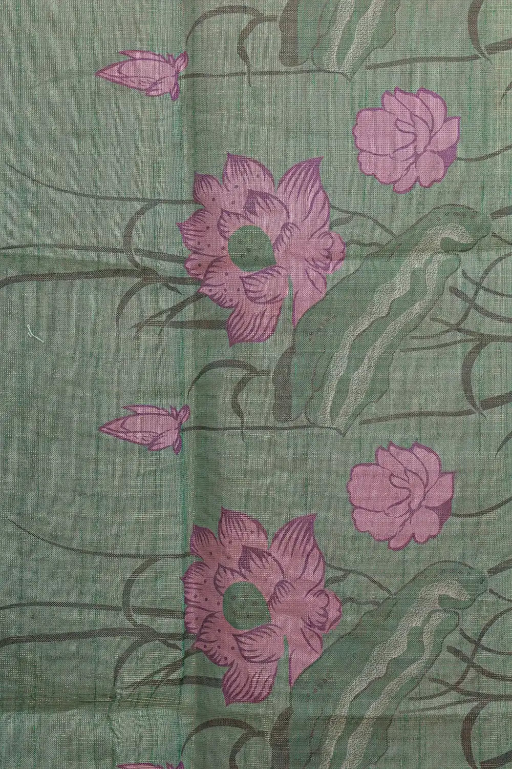 Green Tissue Silk Embroidery Unstitched Churidhar Material - Seematti