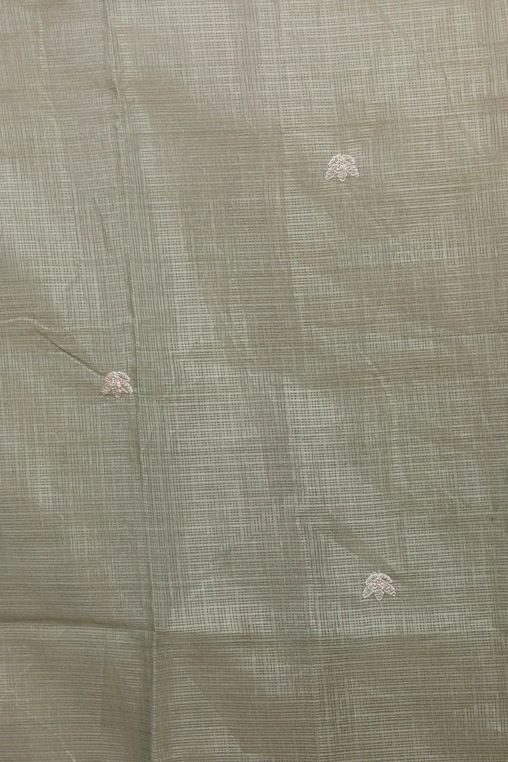 Cream Kota printed unstitched churidhar material with dupatta - Seematti