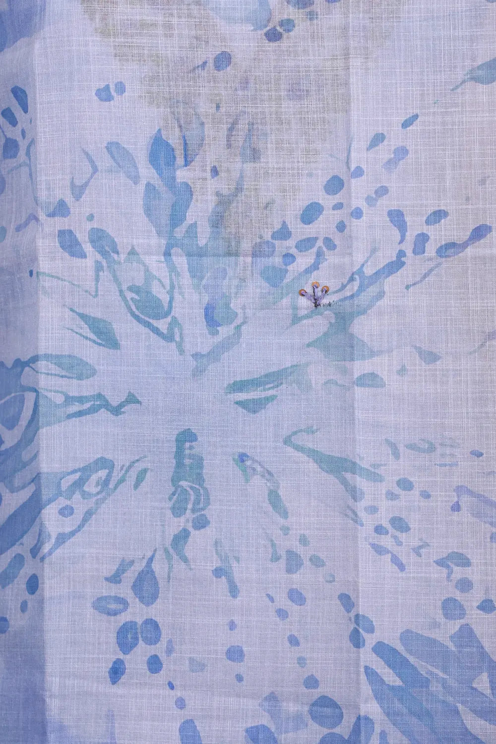 Powder Blue linen thread work unstitched churidhar material with dupatta - Seematti