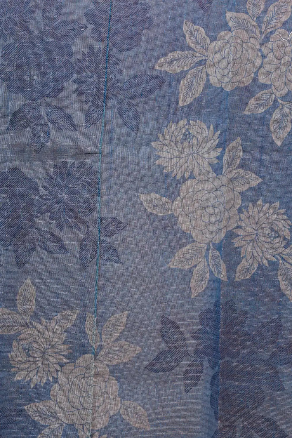 Powder Blue Tissue Silk Thread Work Unstitched Churidhar Material