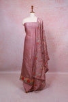 Onion Pink Crush Silk Embroidery Unstitched Churidhar Material