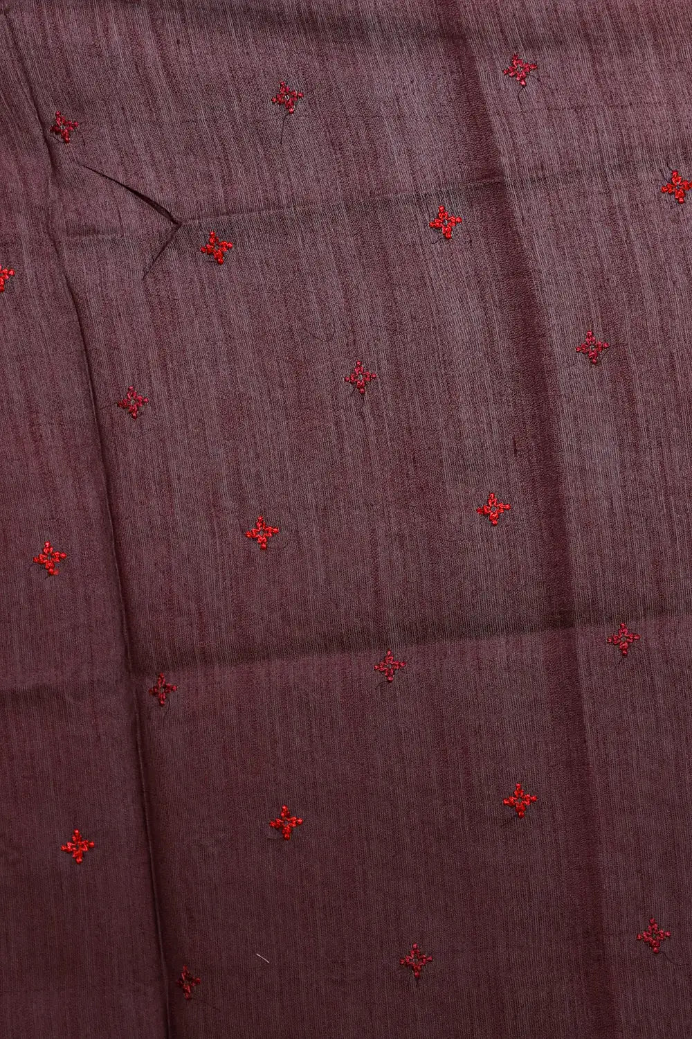 Dark Wine Semi Silk Cutt Work Unstitched Churidhar Material