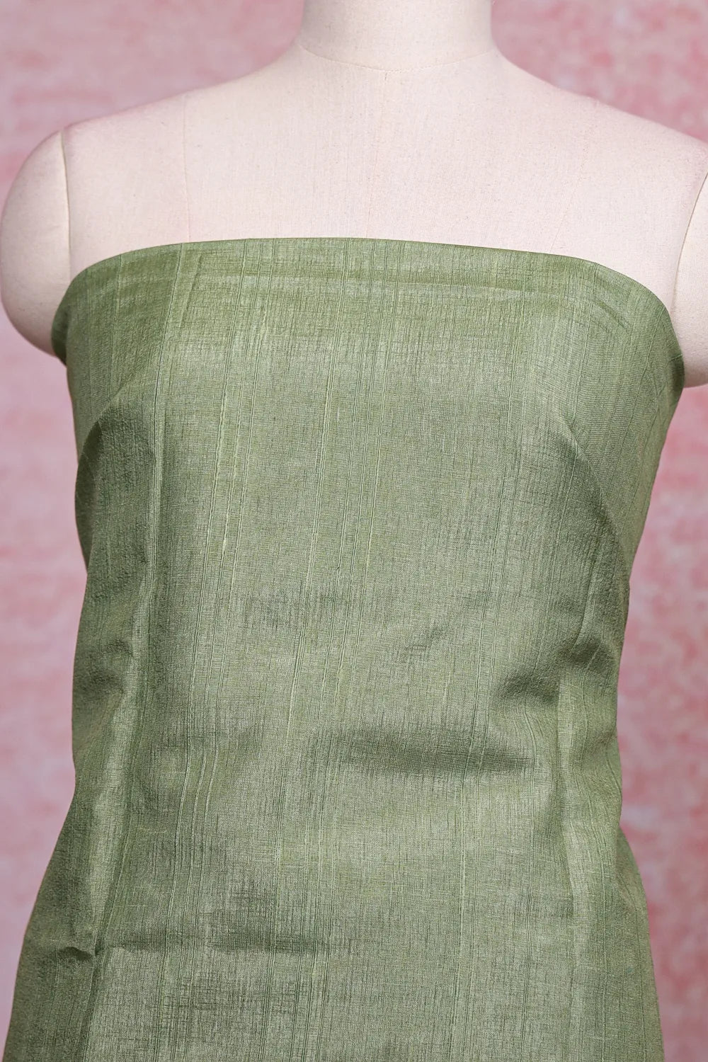 Green Semi Silk Plain Unstitched Churidhar Material