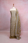 Mehandi Green Semi Silk Printed Unstitched Churidhar Material - Seematti