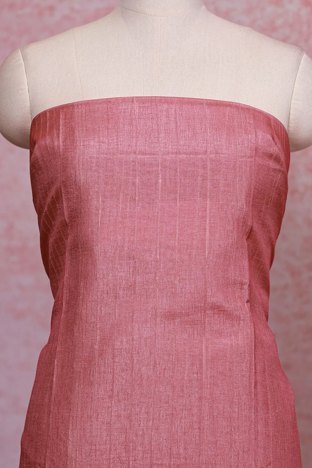 Onion Color Semi Tussar Plain Unstitched Churidhar Material - Seematti