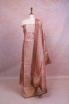 Champagne Color Tissue Silk Thread Design Unstitched Churidhar Material - Seematti