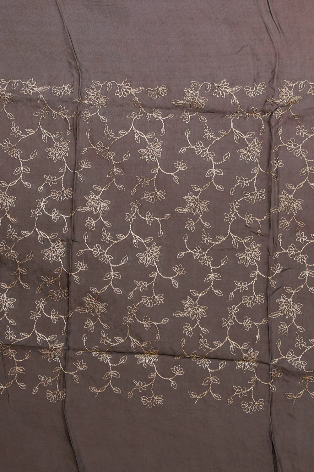 Dark Grey Muslin Hand Worked Unstitched Churidhar Material