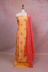 Orange Muslin Printed Unstitched Churidhar Material - Seematti