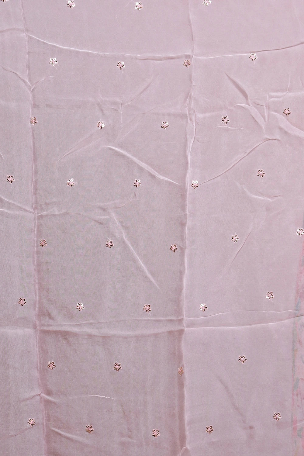 Pink Semi Linen Printed Unstitched Churidhar Material - Seematti