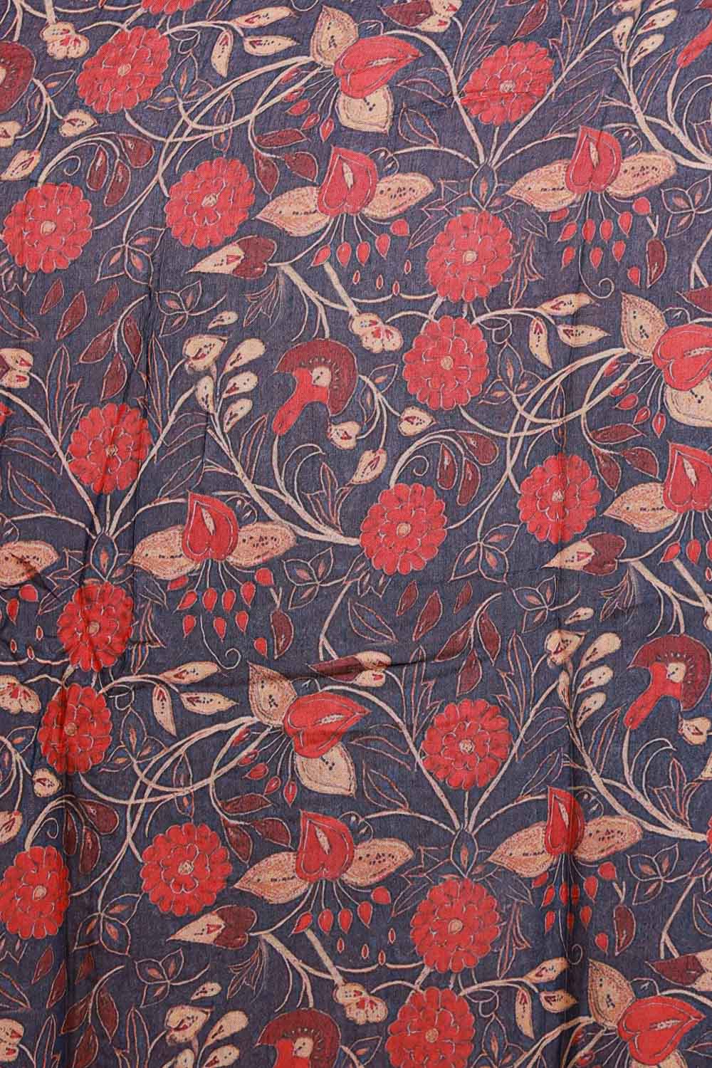 Maroon Muslin Silk Printed Unstitched Churidhar Material - Seematti
