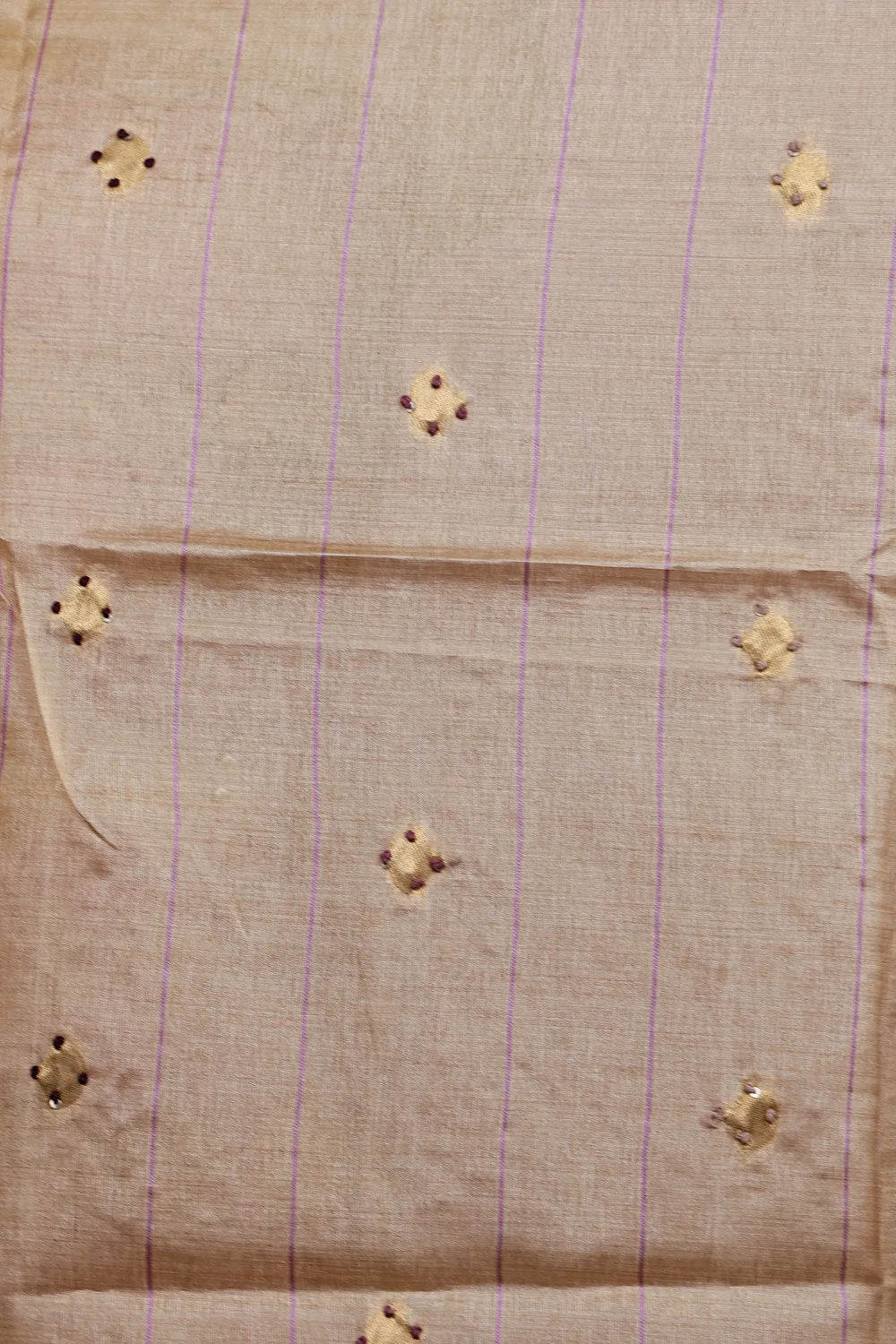 Lavender Chanderi  Tissue Kantha Work  Unstitched Churidhar Material