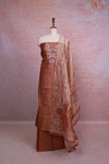 Copper Chanderi Tissue Hand Work Unstitched Churidhar Material - Seematti