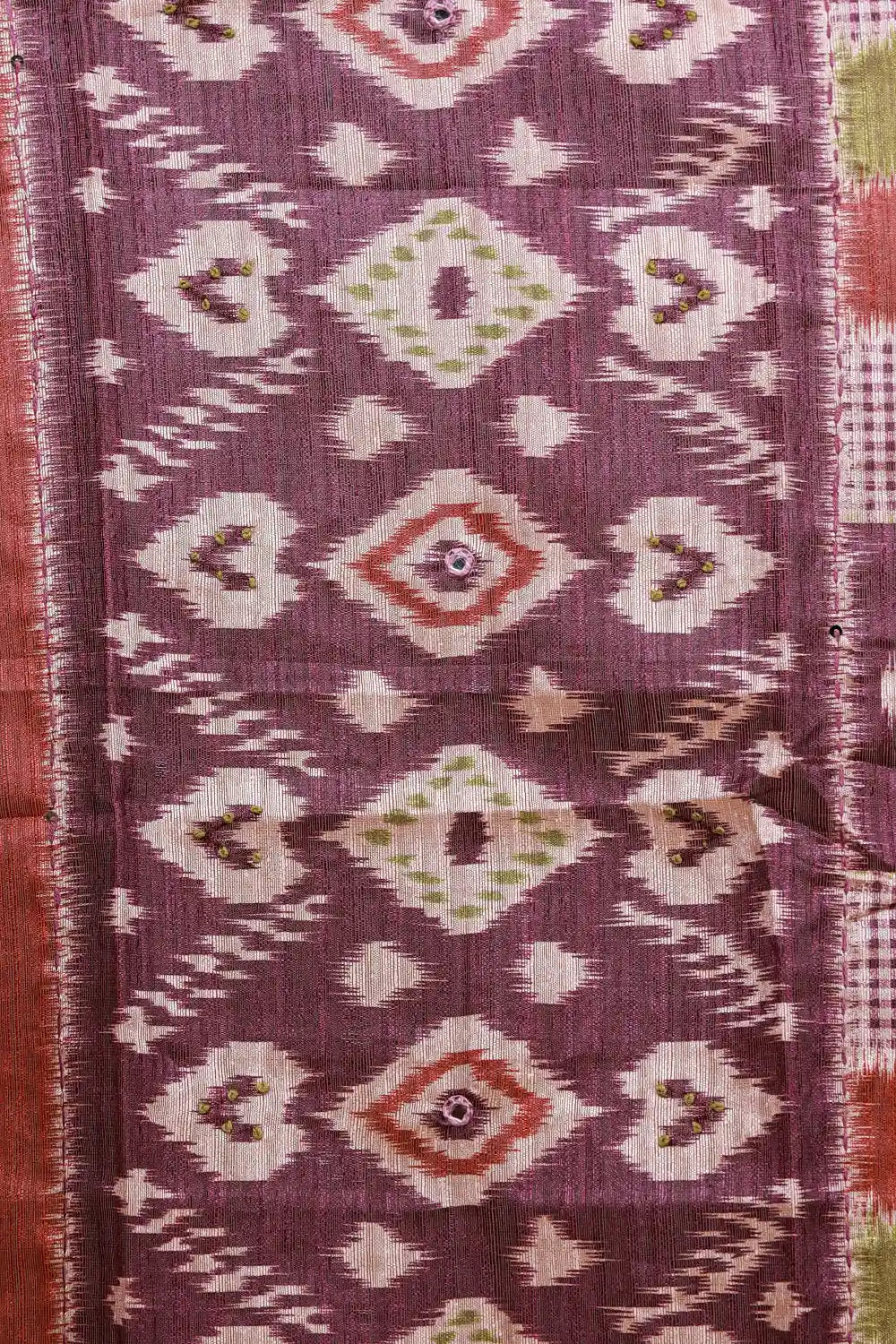 Cream Semi Linen Small Check Unstitched Churidhar Material