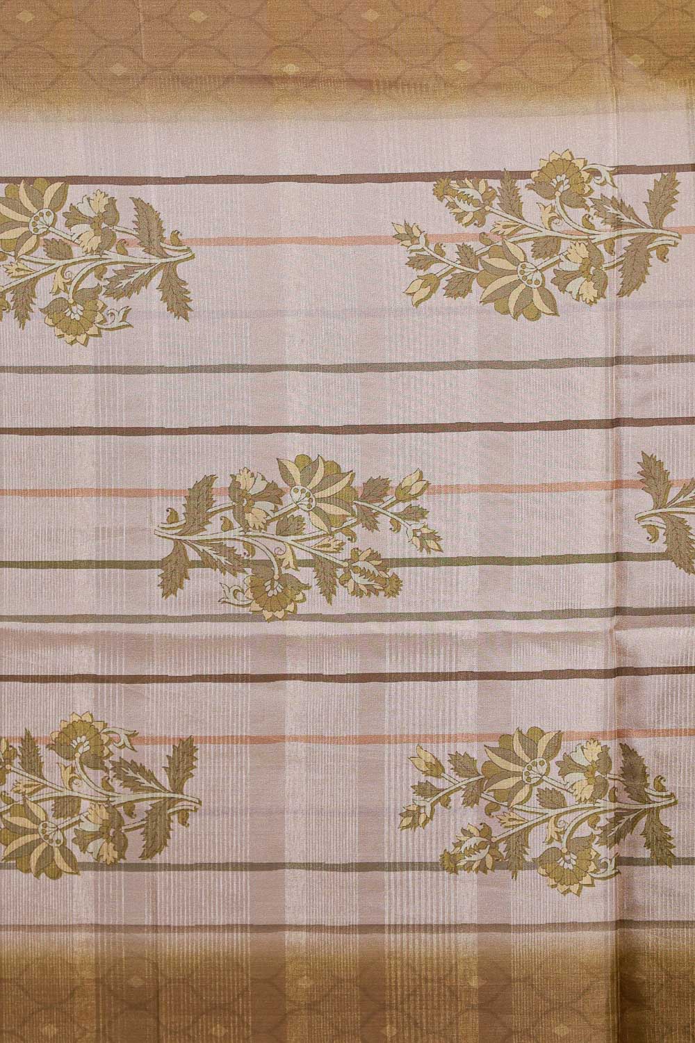 Mehandi Green Semi Tussar Printed Unstitched Churidhar Material