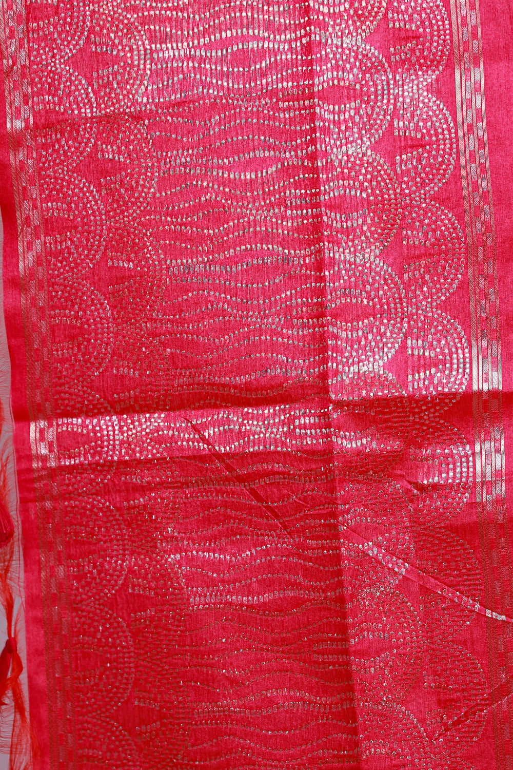 Rani Pink Chanderi Silk Banarasi Design Unstitched Churidhar Material