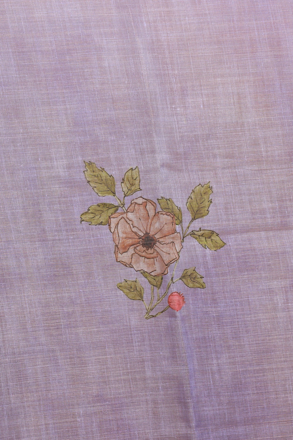 Light Lavender Linen Tissue Embroidery Unstitched Churidhar Material