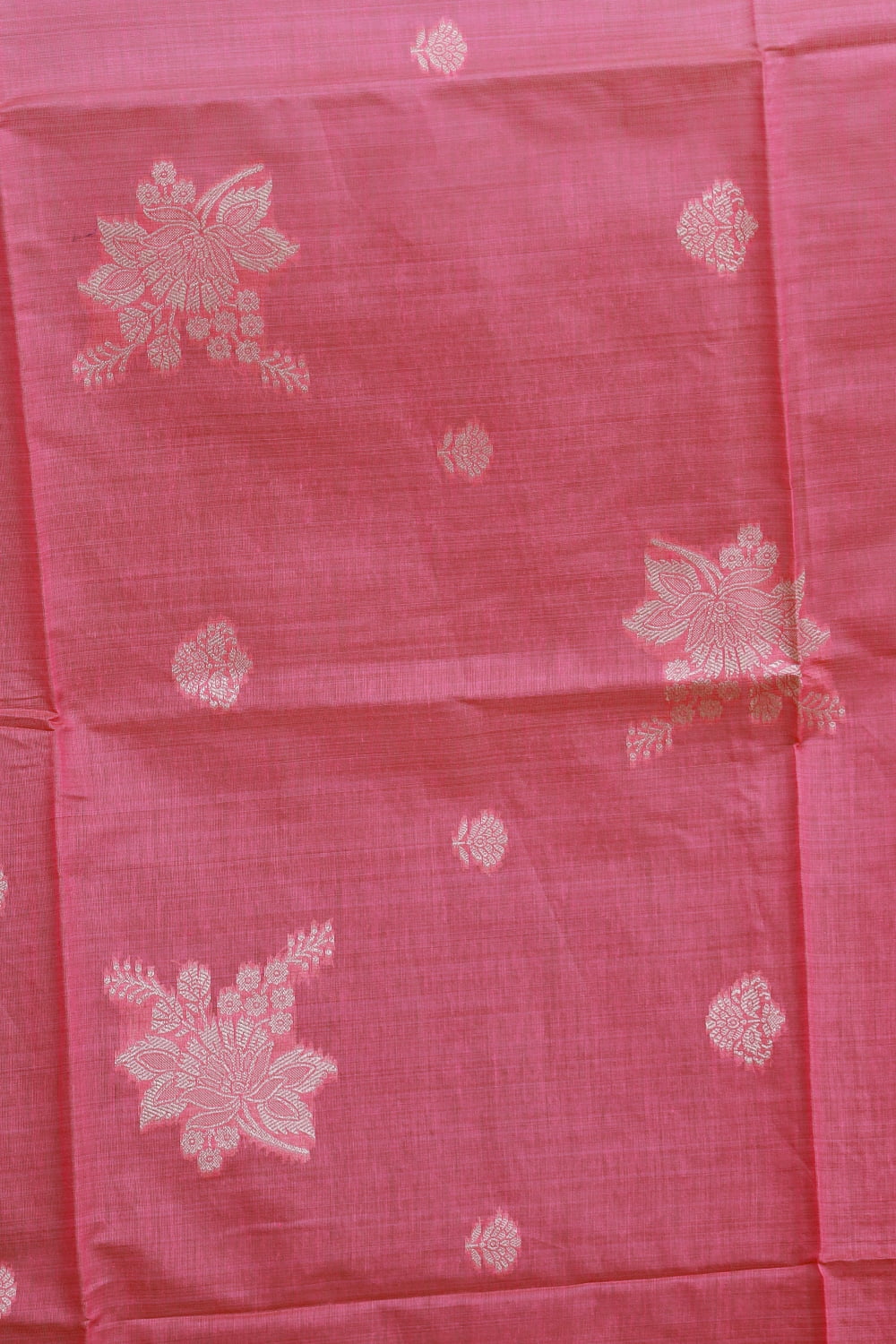 Pink Chanderi Banarasi Design Unstitched Churidhar Material