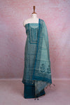Blue Linen Tissue Printed Unstitched Churidhar Material - Seematti