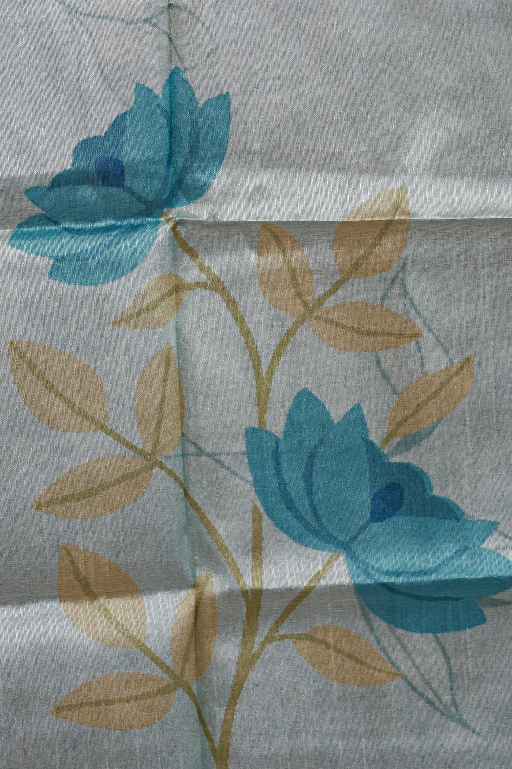 Pastel Green Semi Silk Printed Unstitched Material