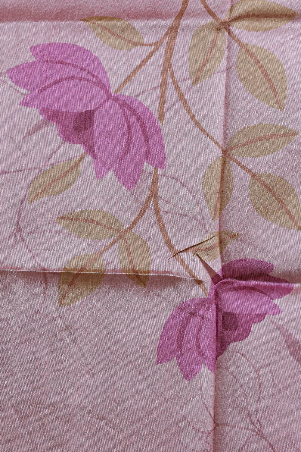 Light Pink Semi Silk Printed Unstitched Churidhar Material