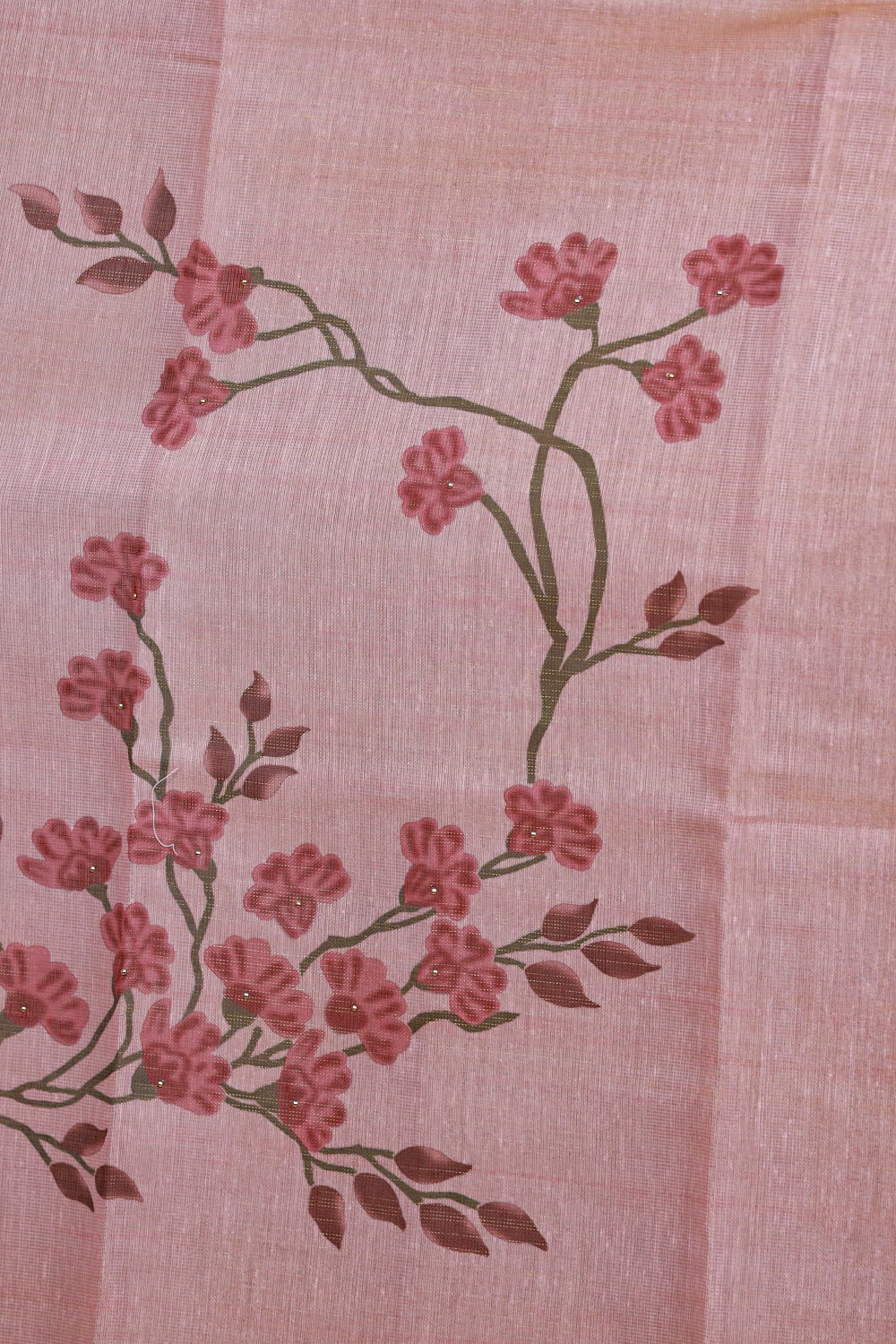 Peach Color Chanderi Tissue Plain Unstitched Churidhar Material