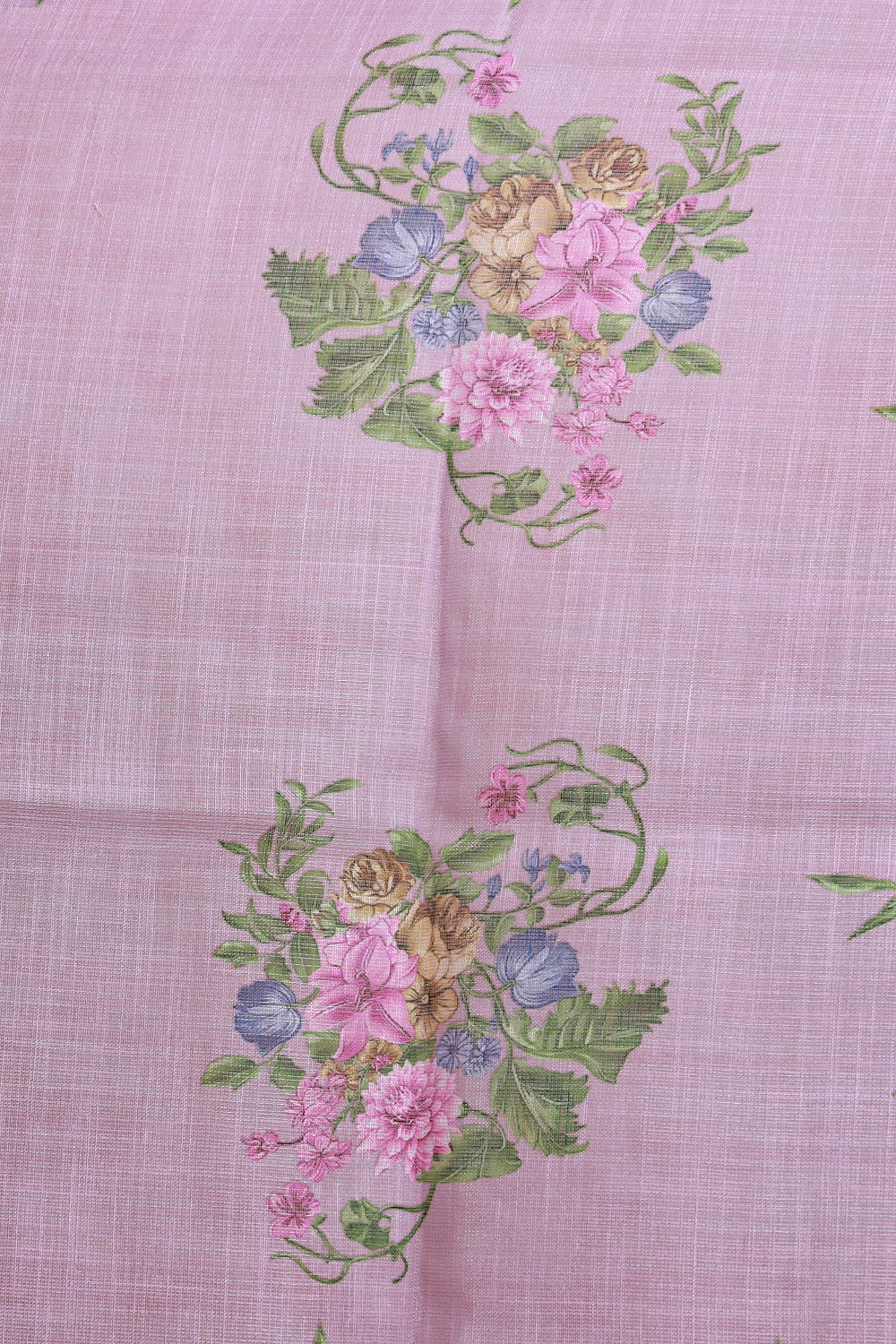 Lavender Linen Tissue Beads Work Unstitched Churidhar Material
